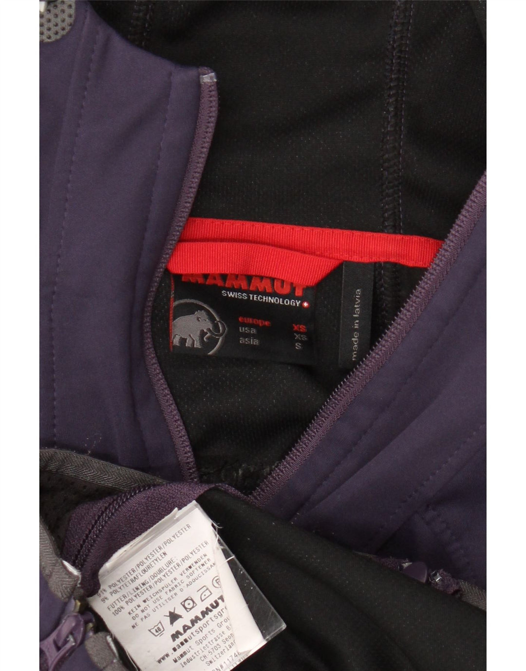 Mammut Chaqueta de chándal con capucha para mujer UK 6 XS Poliéster morado