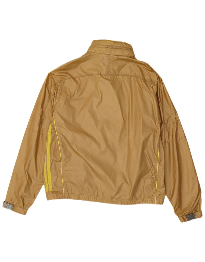 Vintage hombres con capucha chaqueta de lluvia Reino Unido 40 grande beige
