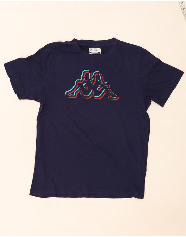 Kappa Hombre Camiseta Gráfica Top Medium Azul Marino Algodón