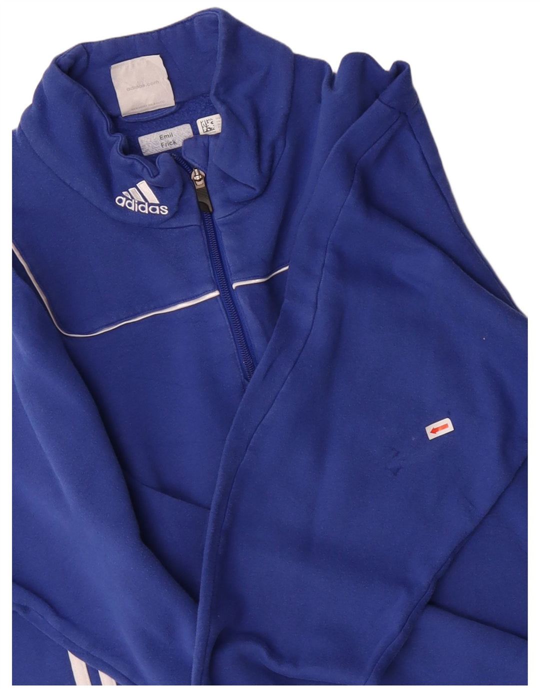 ADIDAS Sudadera con cuello y cremallera para hombre UK 48/50 XL Azul