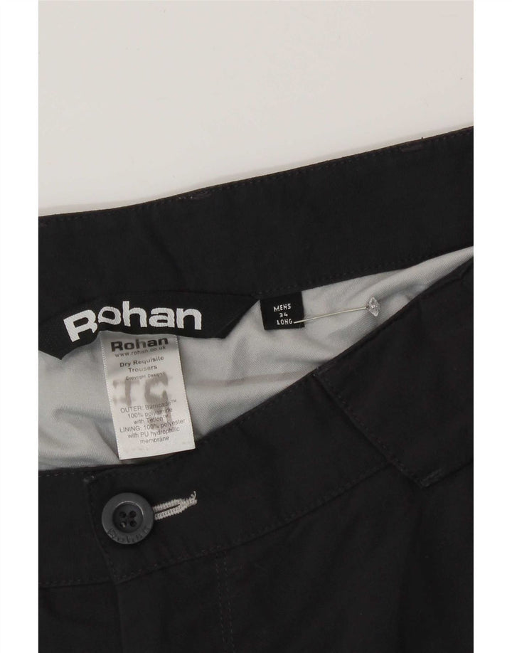 Pantalón De Senderismo Hombre Rohan W34 L32 Poliamida Azul Marino