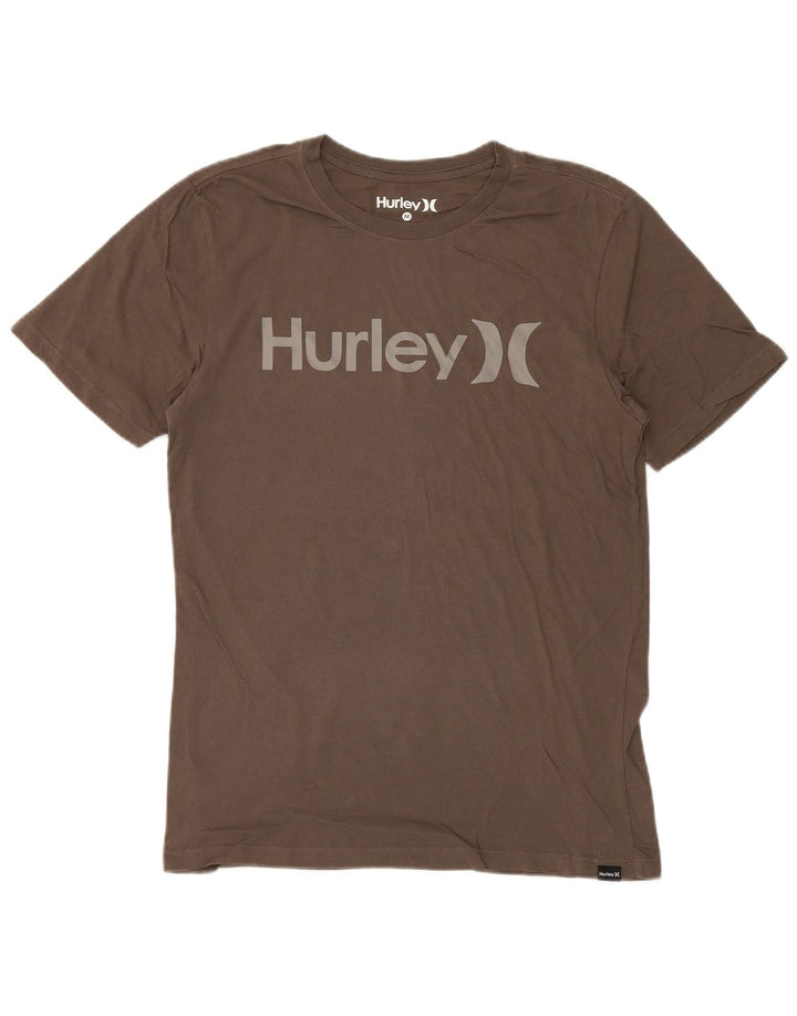 Hurley - Camiseta gráfica para hombre, parte superior de algodón marrón medio