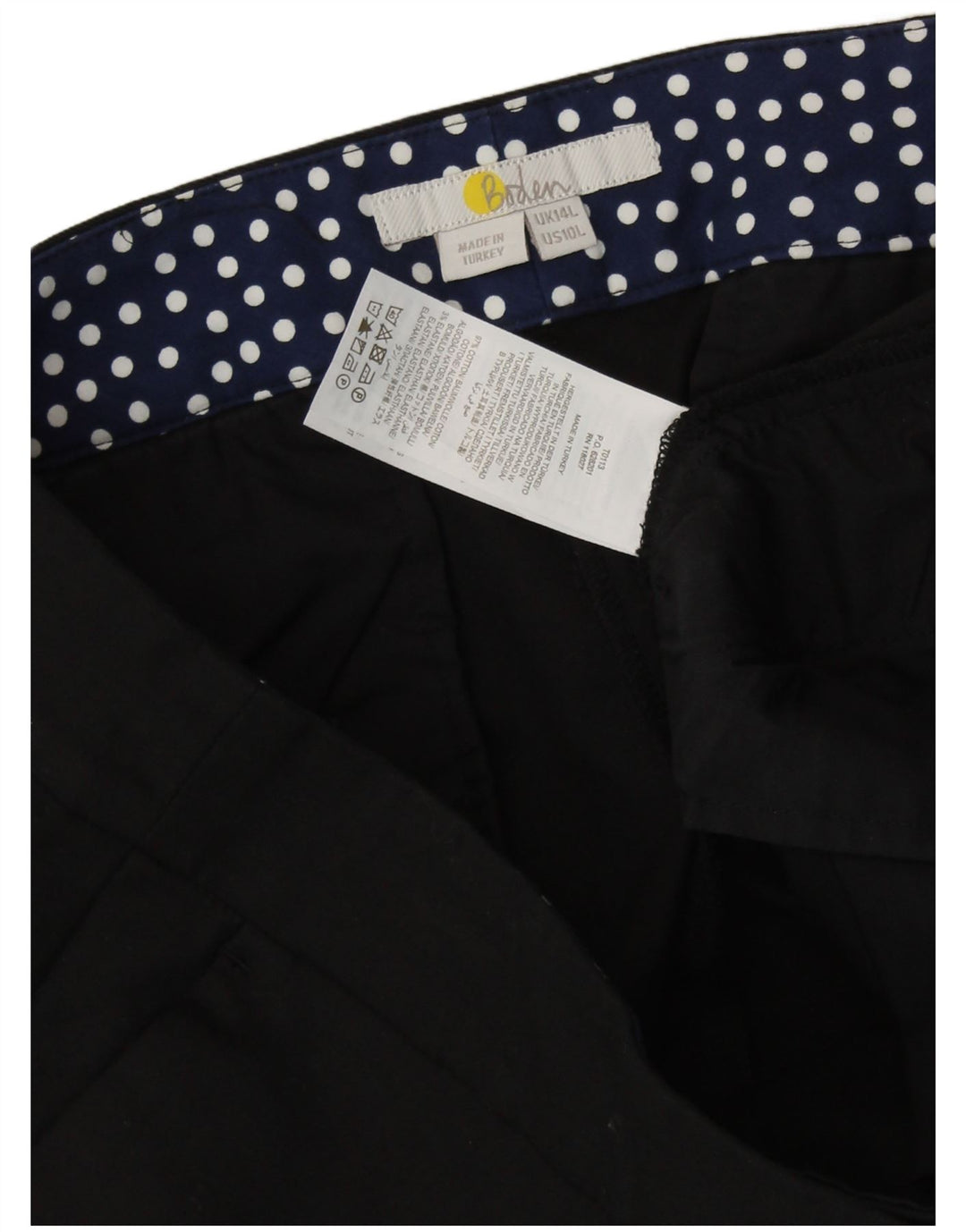 BODEN Pantalones chinos ajustados para mujer UK 14 Large W34 L32 Algodón negro