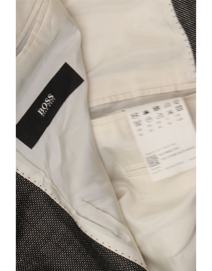 Hugo Boss Chaqueta tipo blazer de 2 botones para hombre EU 50 Grande Gris Lana virgen