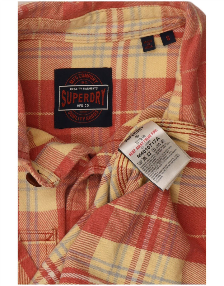 Superdry Camisa De Franela De Algodón A Cuadros Rojos Pequeños
