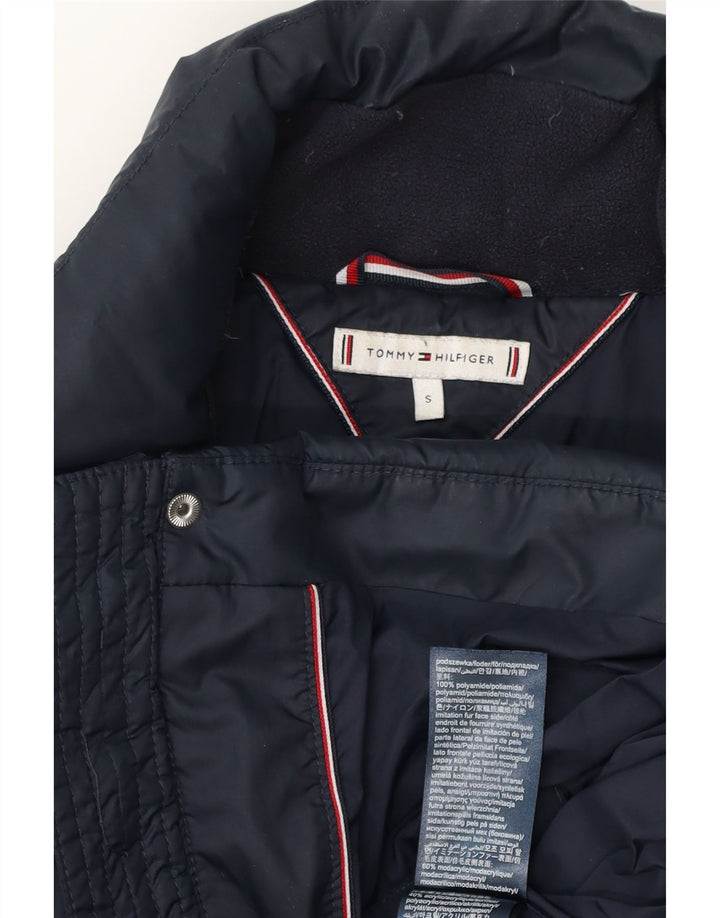 Tommy Hilfiger Abrigo acolchado extragrande para mujer UK 10 Small Poliéster azul marino