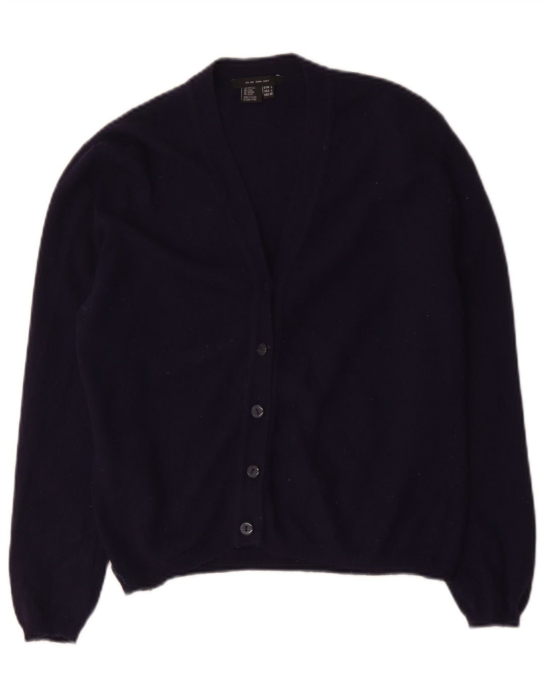 Zara Mujer Cárdigan Suéter UK 40 Grande Lana Azul Marino