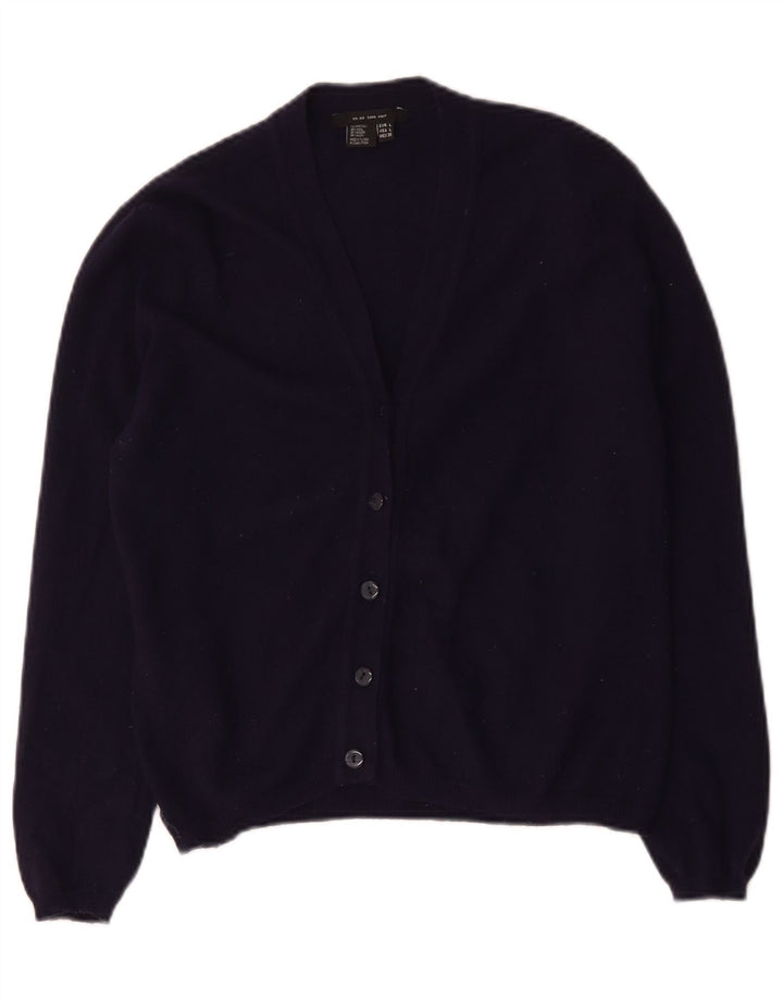 Zara Mujer Cárdigan Suéter UK 40 Grande Lana Azul Marino