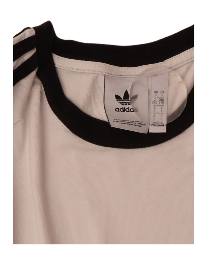Adidas - Camiseta para hombre, talla grande, algodón blanco