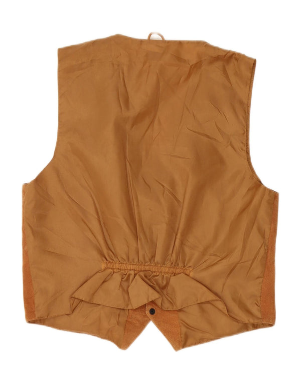 Chaleco vintage de ante para hombre XL cuero marrón