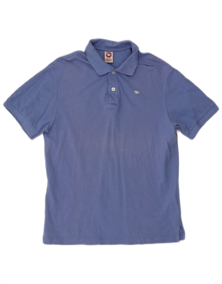 Murphy & Nye Polo para hombre grande de algodón azul