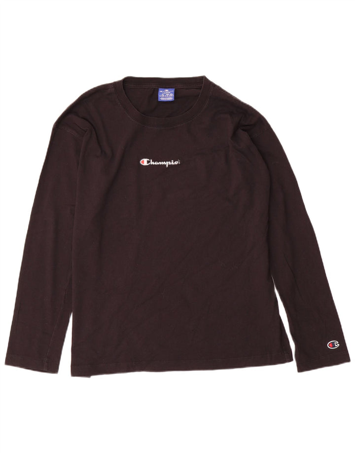 Champion Top gráfico de manga larga para hombre, talla grande, negro