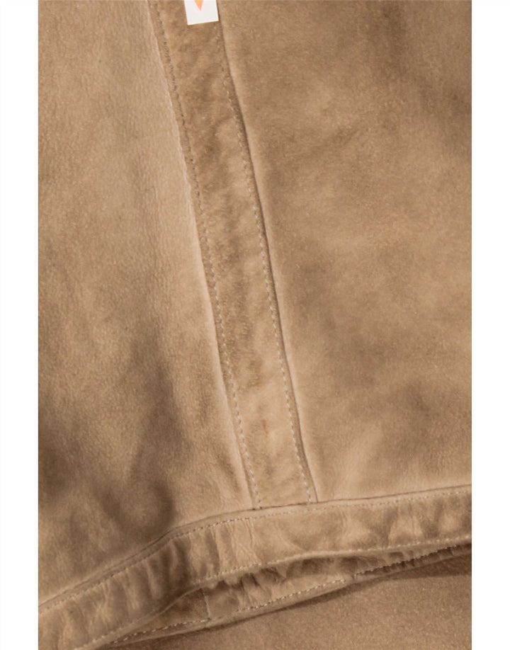 Vintage mujer 3/4 manga shearling abrigo Reino Unido 14 beige medio