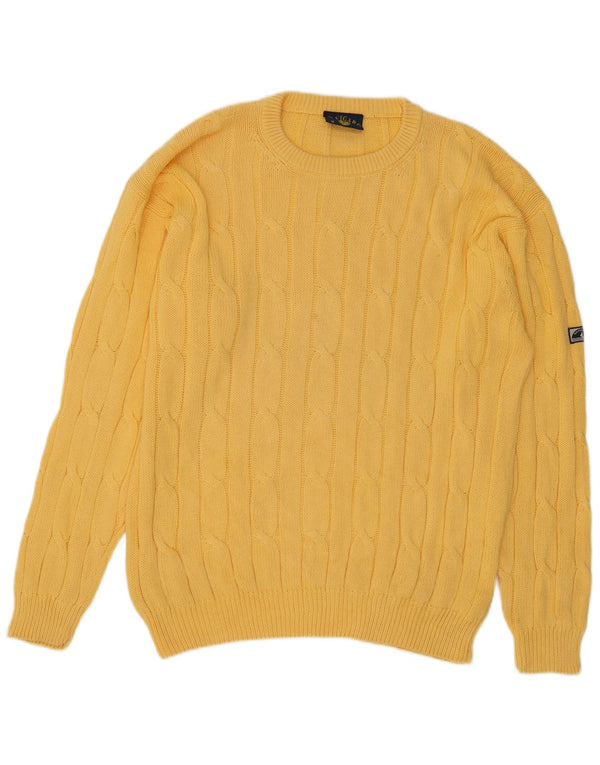 Navigare Jersey De Cuello Redondo Para Hombre De Algodón Amarillo Medio