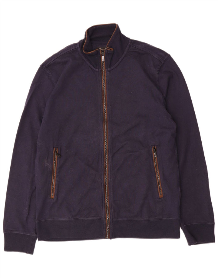 Massimo Dutti Hombre Regular Fit Chándal Top Chaqueta Grande Azul Marino Algodón