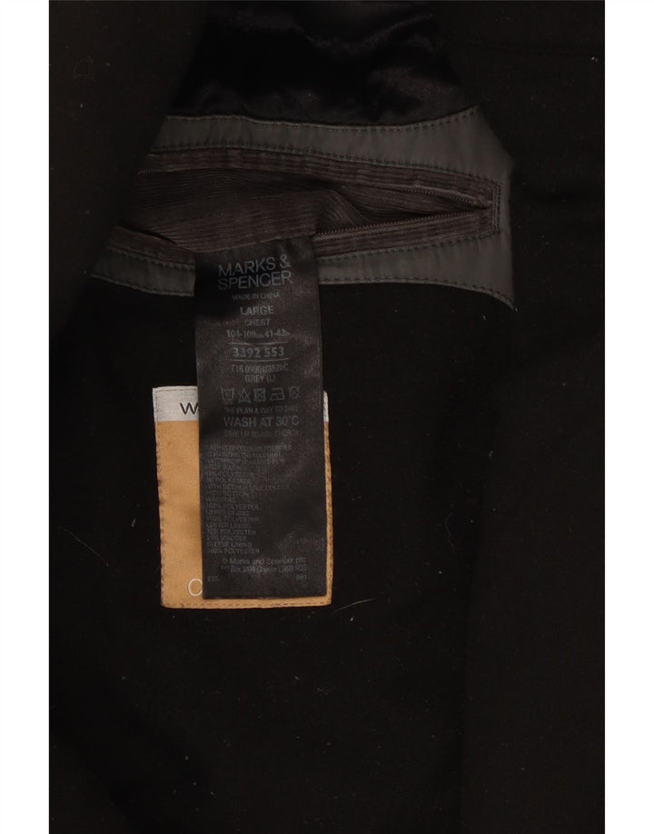Marks & Spencer Chaqueta utilitaria para hombre UK 40 Grande Poliéster gris