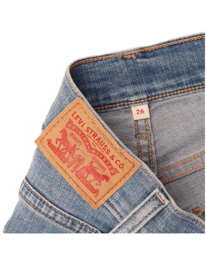 Levi's Mujer Pantalones Cortos De Mezclilla Desgastados W26 Algodón Azul Pequeño