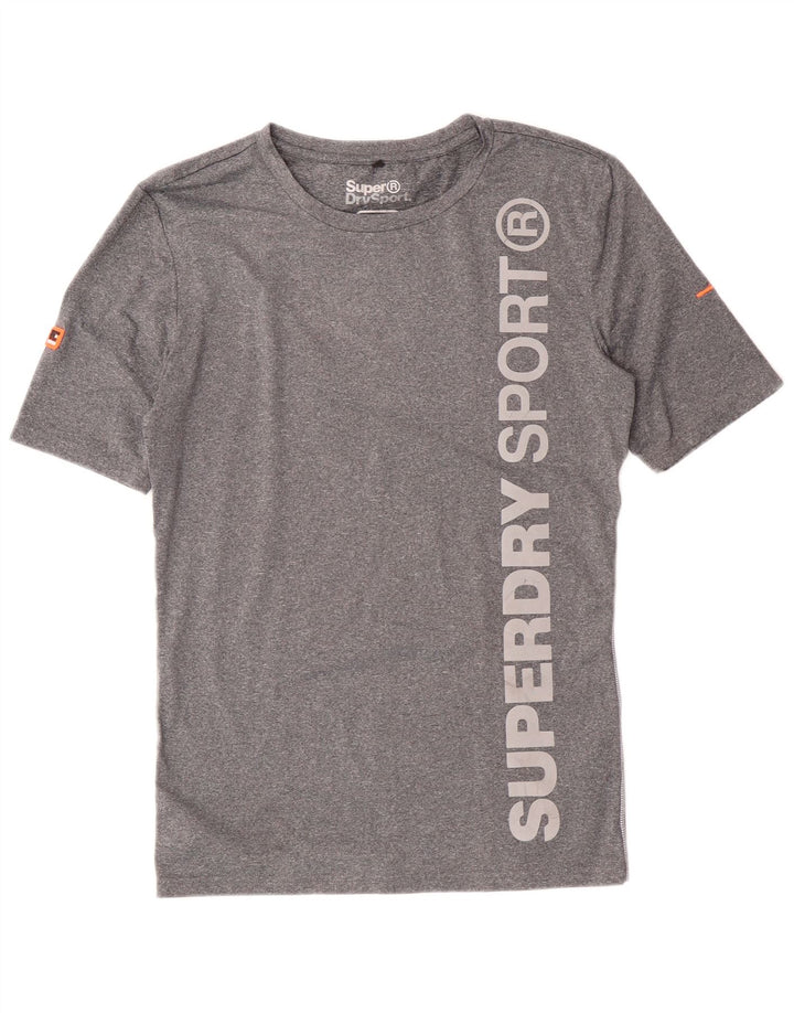 Superdry Camiseta gráfica para mujer Top UK 44 Poliéster moteado gris grande