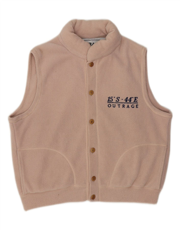 OUTRAGE Womens Oversized Fleece Gilet UK 14 Medium Pink Polyester Vintage Outrage and Second-Hand Outrage from Messina Hembry 