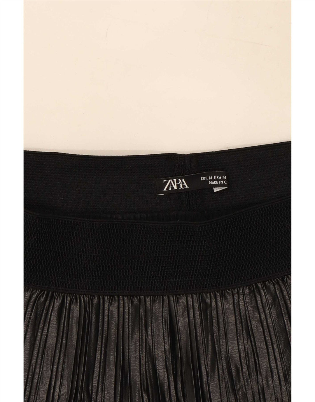 Zara Mujer Falda Plisada Mediana W28 Negro Poliéster