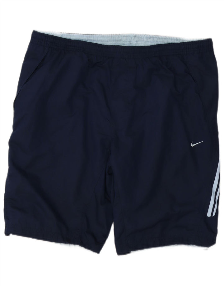Pantalones cortos deportivos NIKE para hombre, talla grande, poliéster azul marino