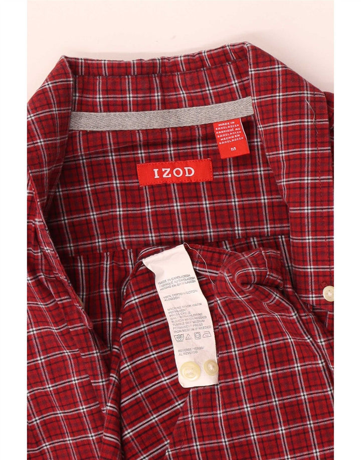 Camisa para hombre Izod Algodón a cuadros burdeos mediano