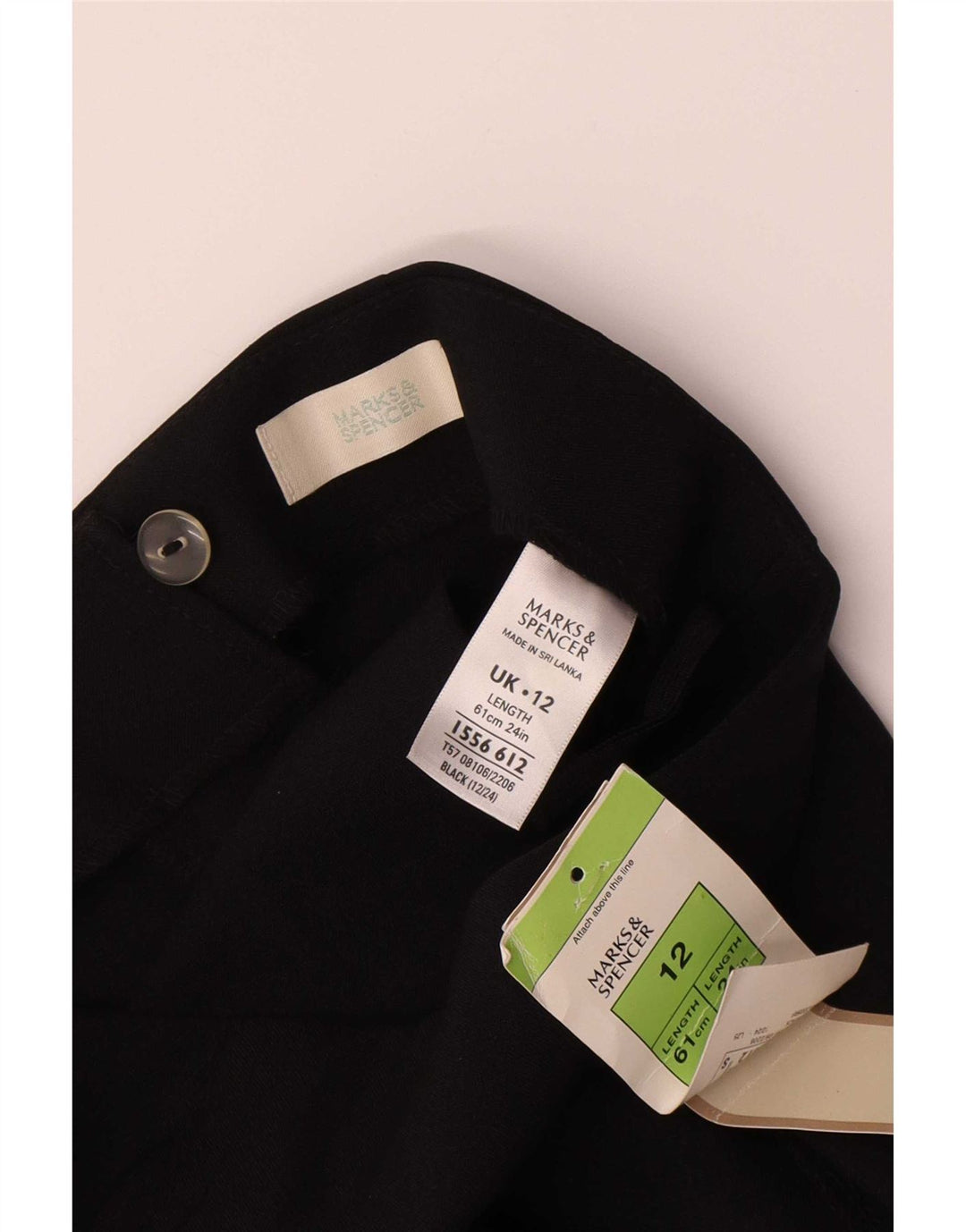 Marks & Spencer Falda lápiz para mujer UK 12 Medium W34 Poliéster negro