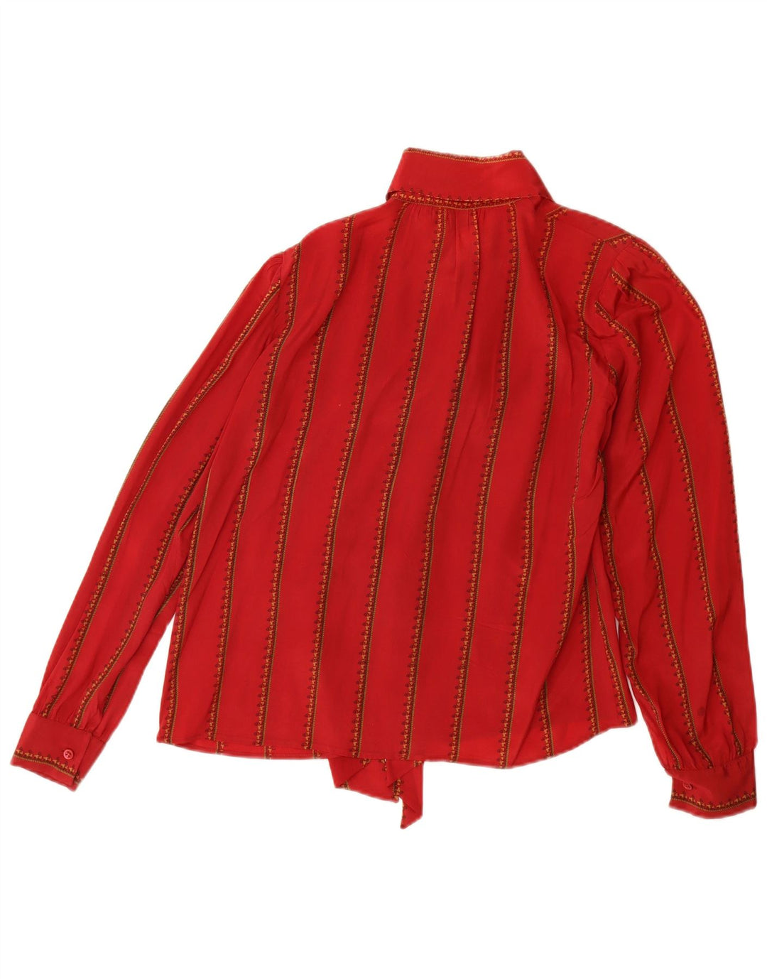 MIMMINA Blusa de manga larga con lazo frontal para mujer UK 44 Grande a rayas rojas