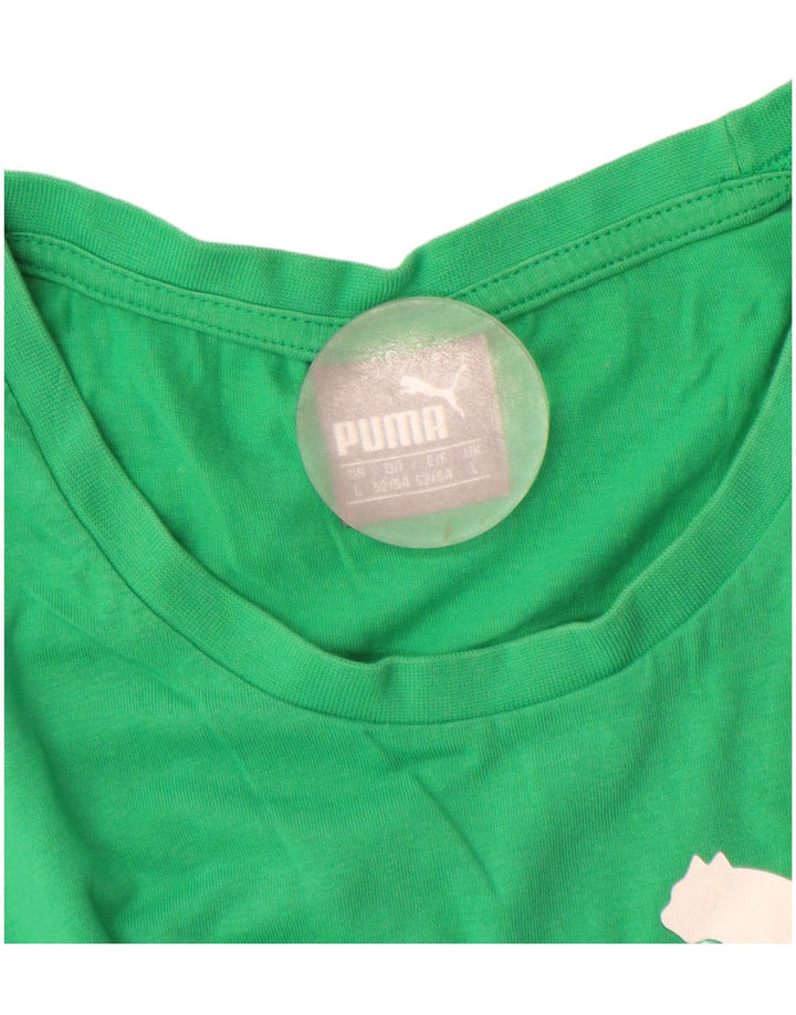 Puma Hombre Gráfico Chaleco Top Grande Algodón Verde