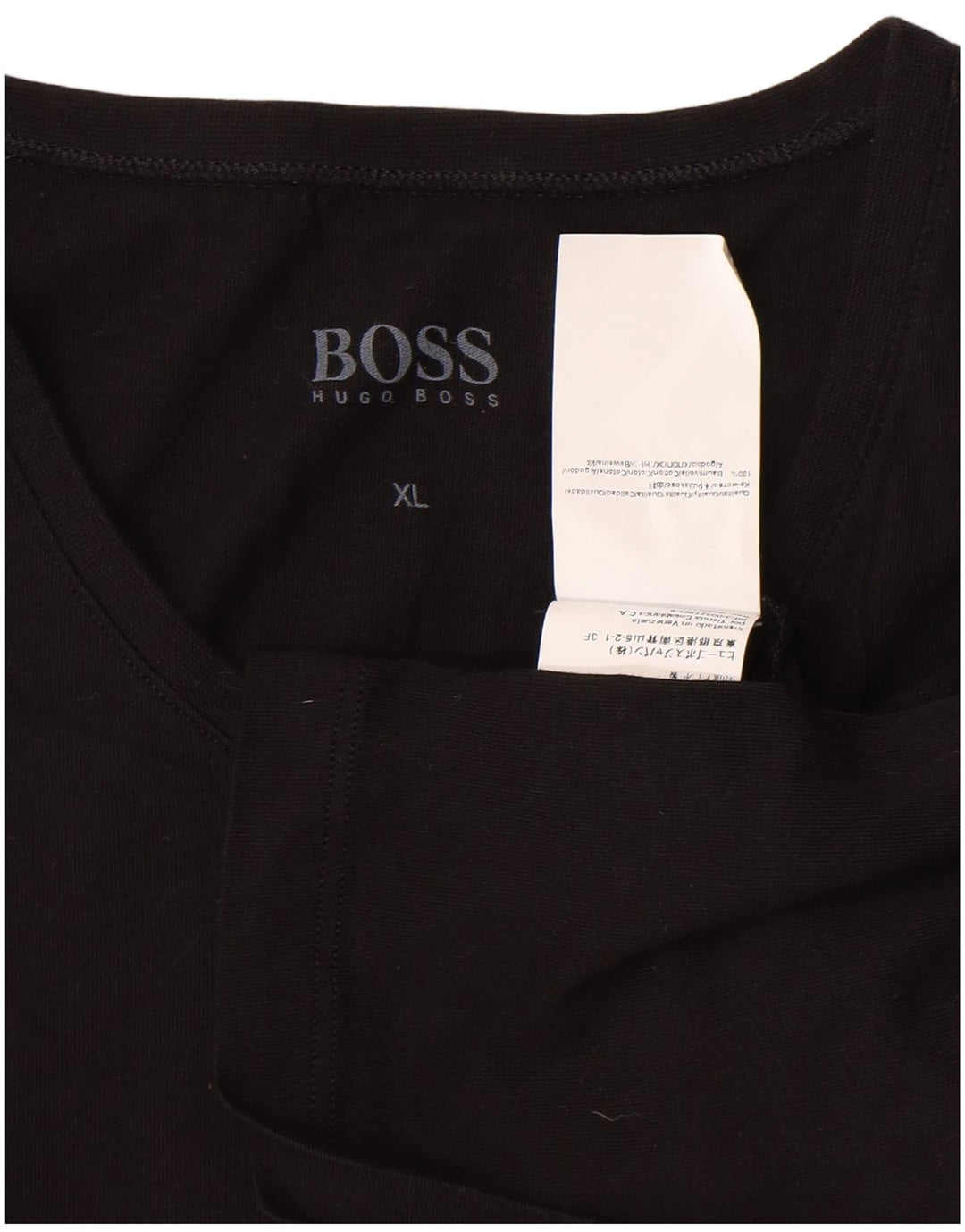HUGO BOSS Camiseta Hombre Top XL Algodón Negro