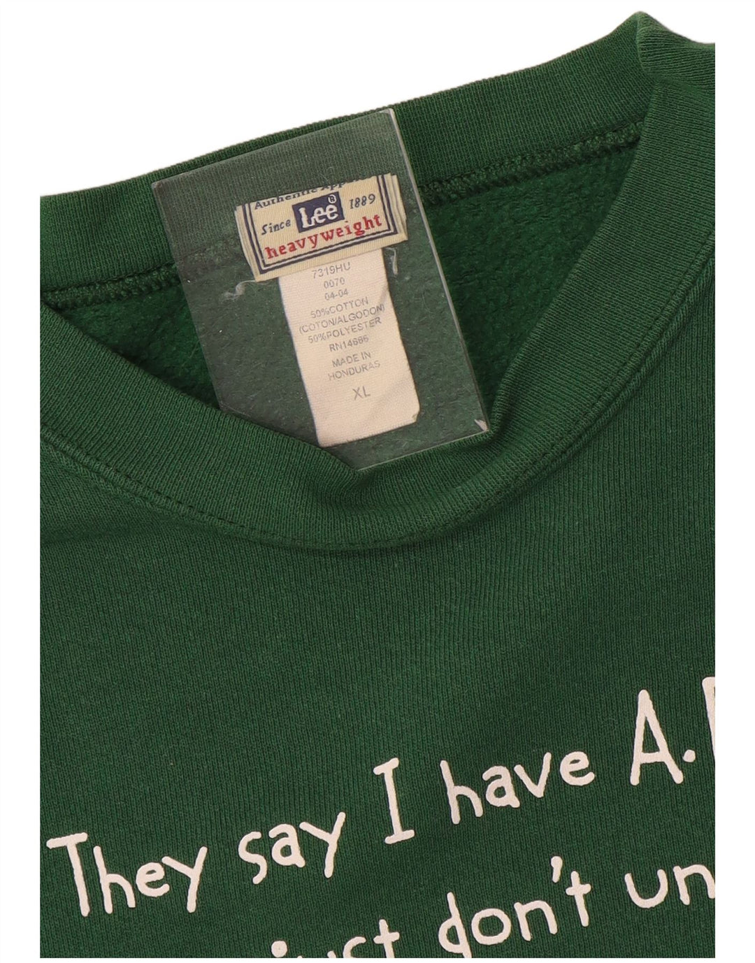 Lee Hombre Sudadera Gráfica Jumper XL Algodón Verde