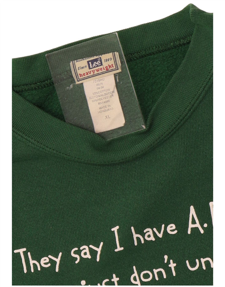 Lee Hombre Sudadera Gráfica Jumper XL Algodón Verde