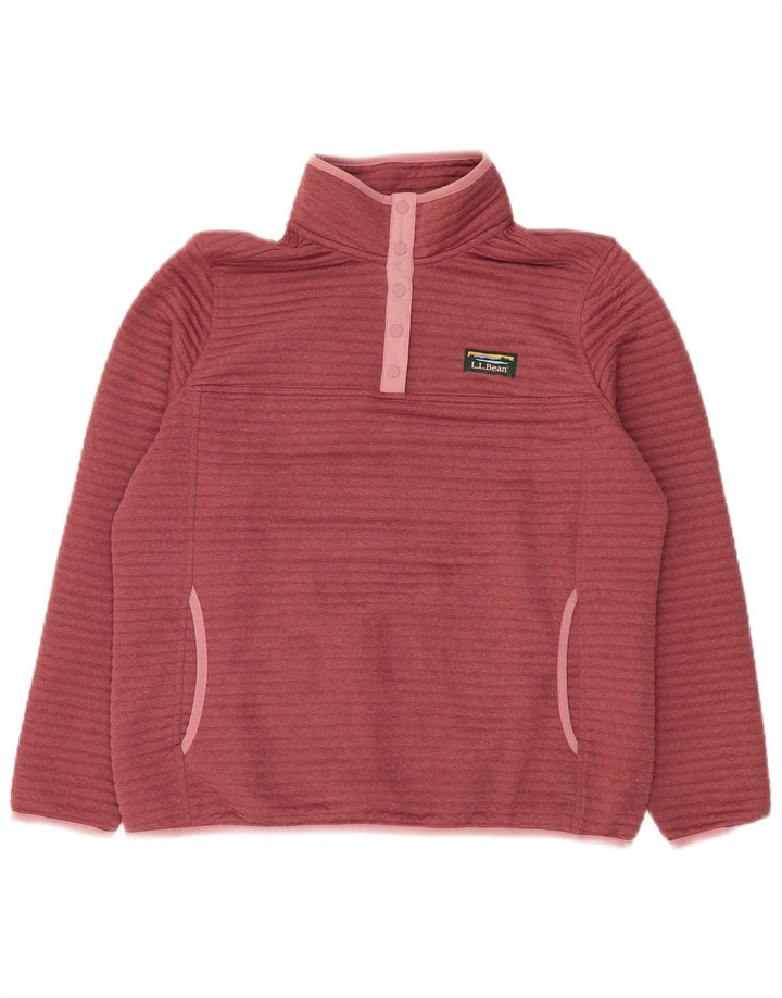 L.L.BEAN Sudadera con Cuello y Botones para Mujer UK 44 Medium Borgoña