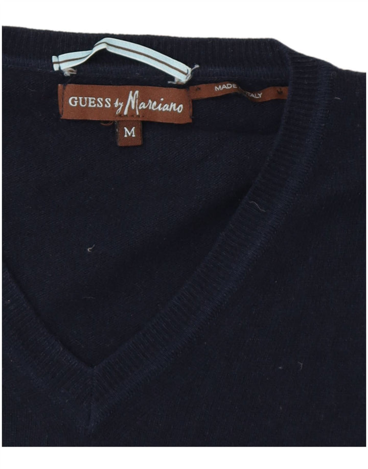 Guess By Marciano Jersey con Cuello en V para Hombre Azul Marino Medio