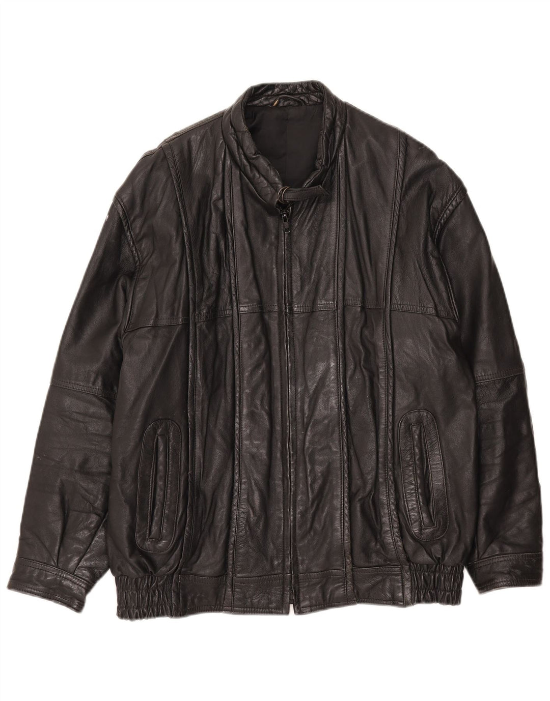 Pointers Chaqueta Bomber de Cuero para Hombre UK 36 Small Cuero Negro