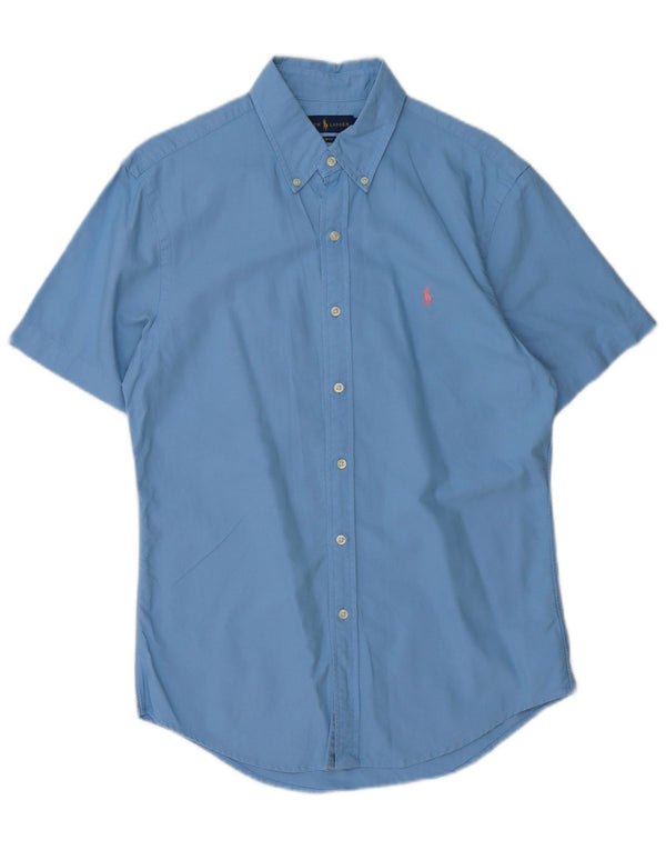 Ralph Lauren - Polo de manga corta para hombre, corte ajustado, algodón azul medio