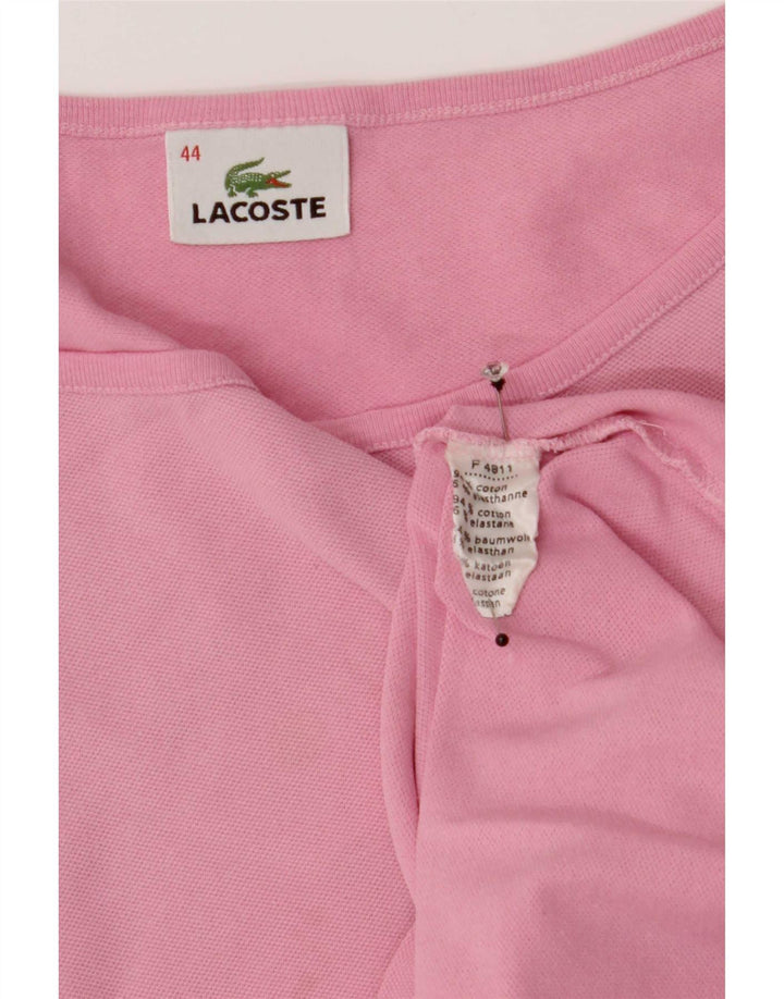 Lacoste Mujer Chaleco Top Talla 44 Grande Rosa Algodón