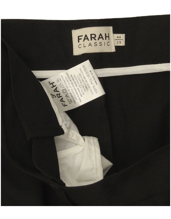 Farah Mens Classic Slim Chino Pantalones W44 L29 Poliéster Negro