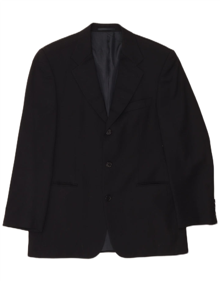 Hugo Boss Chaqueta tipo blazer de 3 botones para hombre EU 50 Grande Lana virgen negra