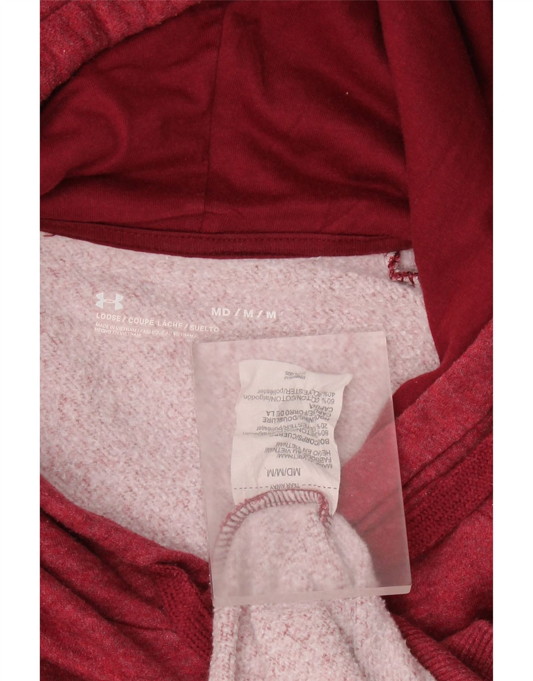 UNDER ARMOUR Jersey con capucha para hombre de algodón rojo medio