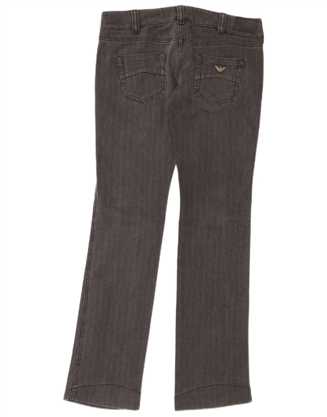 ARMANI Pantalones Casuales Rectos De Talle Bajo W34 L34 Gris A Rayas
