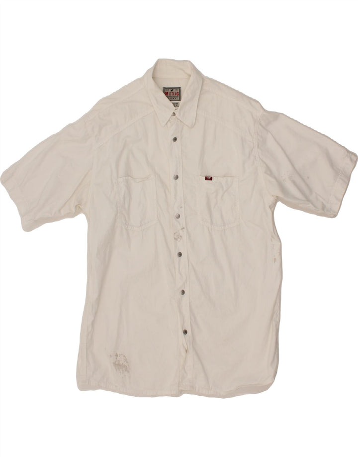 MUSTANG Mens Short Sleeve Shirt Large White Vintage Mustang and Second-Hand Mustang from Messina Hembry 