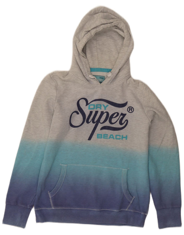 Superdry Jersey con capucha gráfica para mujer UK 40 XL Algodón teñido anudado gris