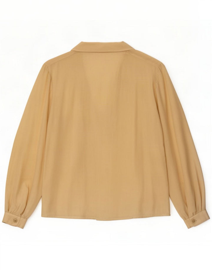 Blusa camisera vintage para mujer UK 44 Medium Beige