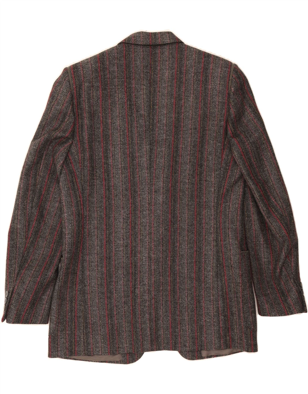 PIERRE CARDIN Mens 2 Button Blazer Jacket IT 50 Large Grey Striped Wool Vintage Pierre Cardin and Second-Hand Pierre Cardin from Messina Hembry 