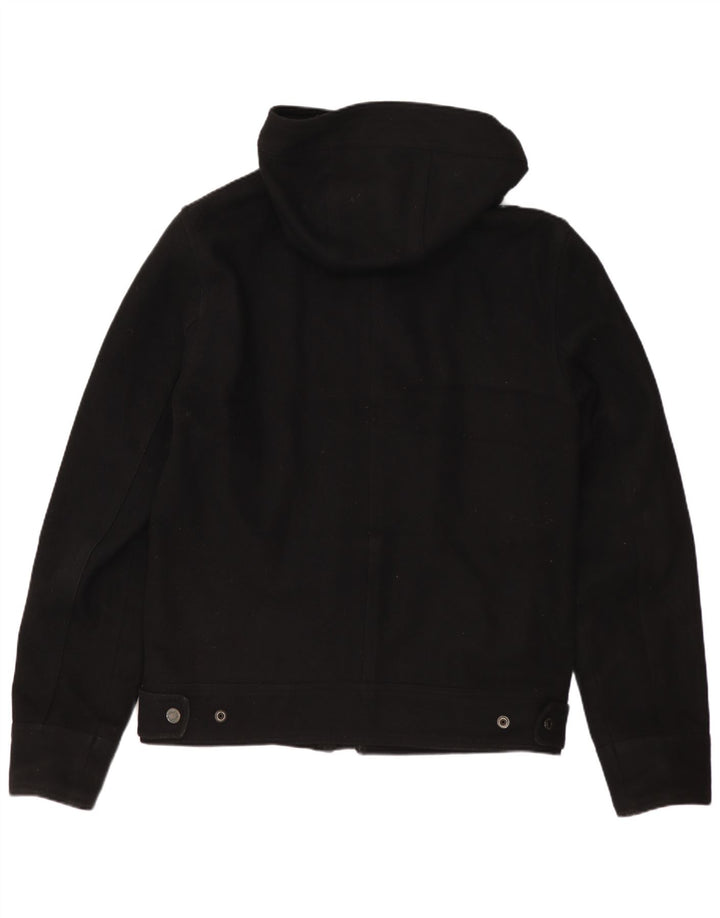 CALVIN KLEIN JEANS Chaqueta bomber con capucha para hombre UK 38 Mediana Lana negra