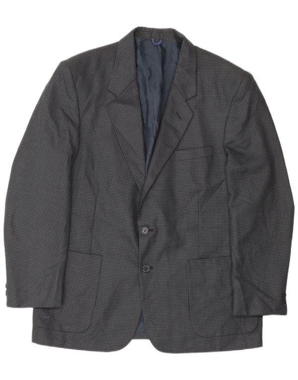 Farah Chaqueta tipo blazer de 2 botones para hombre UK 40 Large Lana de pata de gallo azul marino