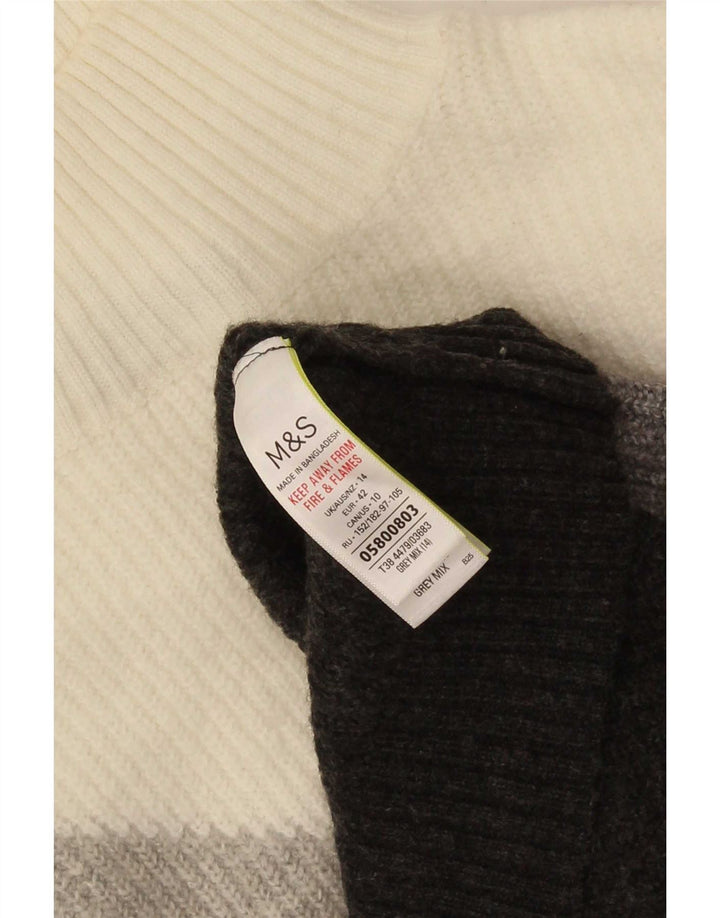 Marks & Spencer Suéter con Cuello Alto para Mujer UK 44 Grande Gris