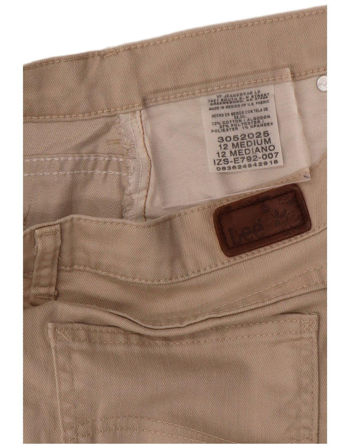 LEE Pantalones casuales rectos de cintura alta para mujer US 12 Large W32 L28 Beige