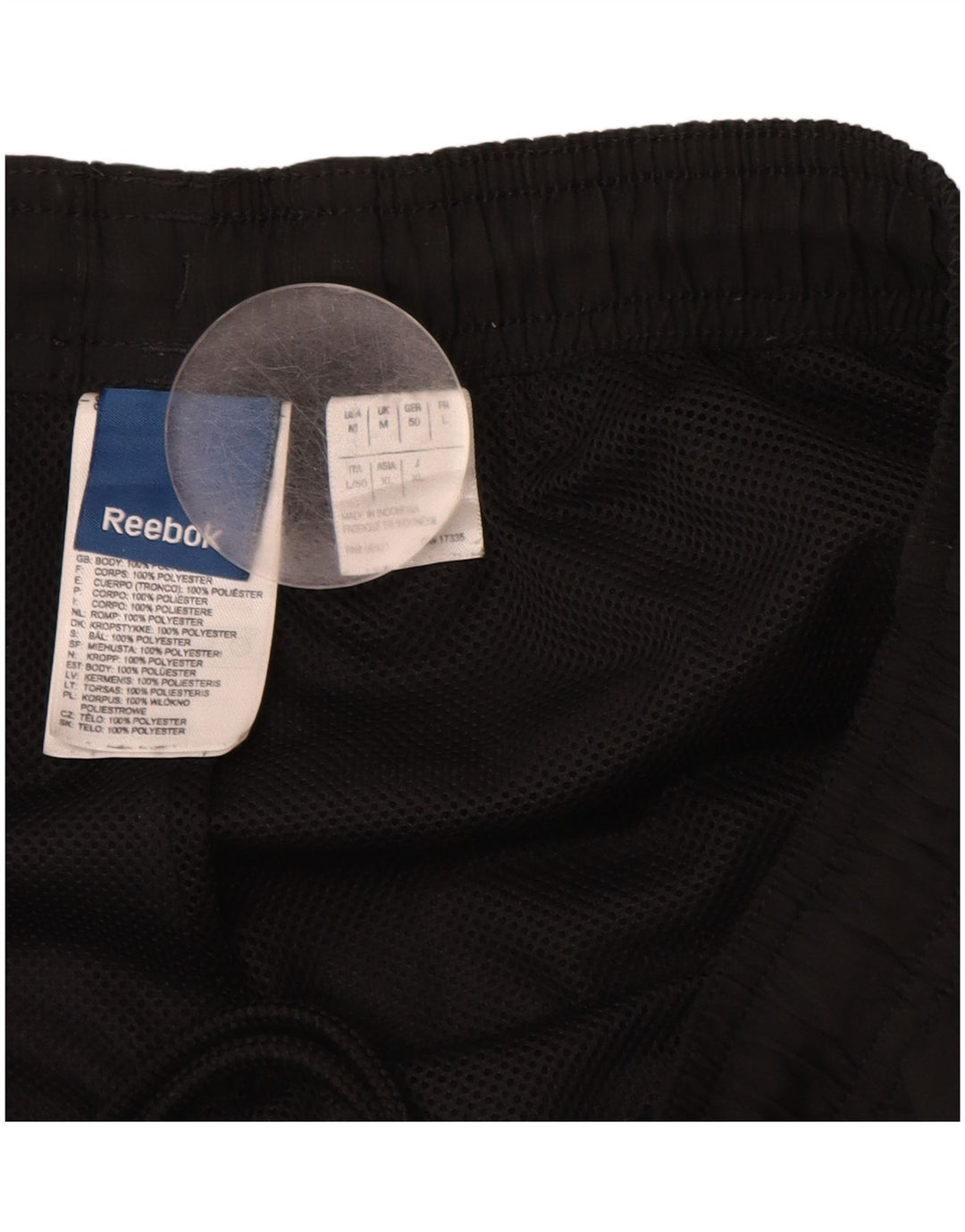 Pantalón de Chándal REEBOK Hombre Mediano Negro Poliéster